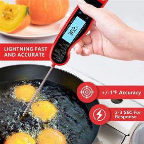 img 3 attached to 🔥 Premium Meat Thermometer: Instant Read, Waterproof, Ultra Fast Cooking Probe for Grilling BBQ, Christmas | Includes Extra Oven Thermometer