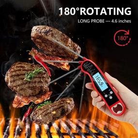 img 2 attached to 🔥 Premium Meat Thermometer: Instant Read, Waterproof, Ultra Fast Cooking Probe for Grilling BBQ, Christmas | Includes Extra Oven Thermometer