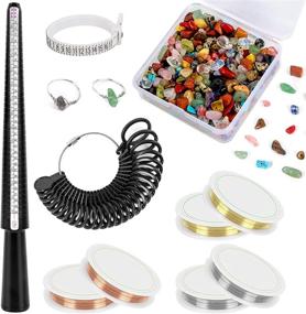 img 4 attached to 💍 Simplify Your Jewelry Making with SIKEFIWO Jewelry Making Kit: Ring Mandrel, Finger Sizer Gauge, Crystal Beads, and Jewelry Wires for DIY Earrings & Rings