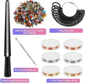 img 3 attached to 💍 Simplify Your Jewelry Making with SIKEFIWO Jewelry Making Kit: Ring Mandrel, Finger Sizer Gauge, Crystal Beads, and Jewelry Wires for DIY Earrings & Rings