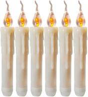 🕯️ leehon flameless flickering led taper candle: yellow battery-operated flicker taper candles – perfect for christmas, weddings, candelabras, parties, sconces, chandeliers, menorahs – battery not included (yellow light) логотип