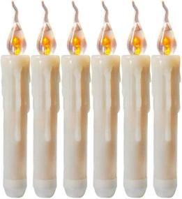 img 4 attached to 🕯️ LeeHon Flameless Flickering LED Taper Candle: Yellow Battery-Operated Flicker Taper Candles – Perfect for Christmas, Weddings, Candelabras, Parties, Sconces, Chandeliers, Menorahs – Battery Not Included (Yellow Light)