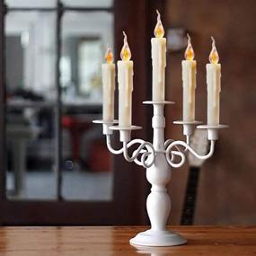 img 2 attached to 🕯️ LeeHon Flameless Flickering LED Taper Candle: Yellow Battery-Operated Flicker Taper Candles – Perfect for Christmas, Weddings, Candelabras, Parties, Sconces, Chandeliers, Menorahs – Battery Not Included (Yellow Light)