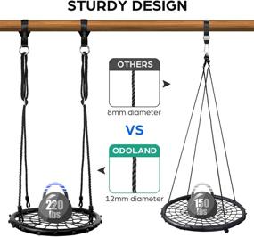 img 1 attached to 🌲 Odoland 24” Kids Tree Swing Set – Outdoor Round Spider Swing with Adjustable Hanging Ropes – Children Indoor Saucer Swing Seat ideal for Trees – Perfect Christmas Gift for Boys and Girls