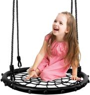 🌲 odoland 24” kids tree swing set – outdoor round spider swing with adjustable hanging ropes – children indoor saucer swing seat ideal for trees – perfect christmas gift for boys and girls логотип