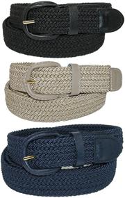 img 3 attached to Versatile and Stylish CTM Elastic Braided Stretch Belts for Men in Vibrant Colors