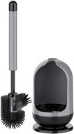 mr.siga toilet bowl brush and holder - bathroom cleaning tool with non-scratch tpr bristles and under-rim brush head - gray &amp; black - 1 pack logo