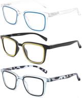 👓 crgatv 3 pack blue light blocking reading glasses for men - stylish computer readers with spring hinge (+2.0 strength) logo