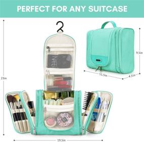 img 1 attached to 🧳 Hassle-Free Travel Toiletry Bag: Extra Large Organizing Solution for Women, Men, Kids, and Girls - Waterproof, Heavy Duty Hanging Cosmetic and Shaving Kit Bag with Hook