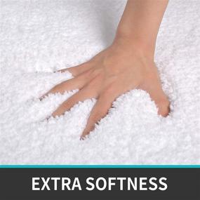 img 3 attached to 🛀 DEXI White Bathroom Rug Mat 24x16 - Extra Soft, Absorbent, and Non-Slip Bath Mat for Tub, Shower, and Bath Room