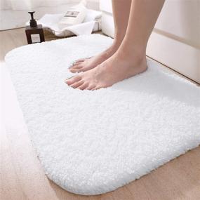 img 4 attached to 🛀 Белый ванной коврик DEXI 24x16 - очень мягкий, впитывающий и противоскользящий коврик для ванны, душа и ванной комнаты
