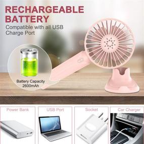 img 3 attached to 🌬️ CHOKOVIE Handheld Pocket Fan: USB Rechargeable, Portable & Quiet Fan, Adjustable Speeds, Indoor/Outdoor Use (White)