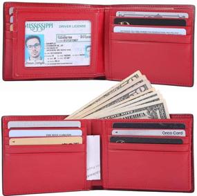 img 3 attached to 💼 Premium Leather Trifold Wallet with Flipout Card Holder – Ultimate RFID Blocking Men's Accessory