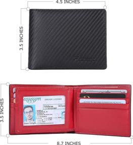 img 2 attached to 💼 Premium Leather Trifold Wallet with Flipout Card Holder – Ultimate RFID Blocking Men's Accessory