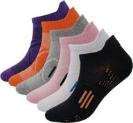 🧦 stay fresh and comfortable with women's anti-odor blister-resistant sweat-wicking low cut cotton sports running socks логотип