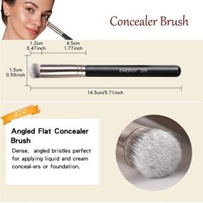 img 2 attached to 💄 ENERGY Pro Mini Makeup Brushes Set: Under Eye Concealer Brush, Angled Flat Top Kabuki Brush, Nose Contour Brush, for Blending, Setting, Buffing, Powder, Liquid, Cream Cosmetic - Small Foundation Brushes 270