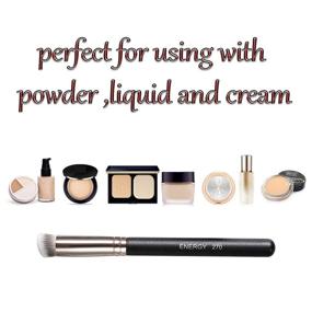 img 1 attached to 💄 ENERGY Pro Mini Makeup Brushes Set: Under Eye Concealer Brush, Angled Flat Top Kabuki Brush, Nose Contour Brush, for Blending, Setting, Buffing, Powder, Liquid, Cream Cosmetic - Small Foundation Brushes 270