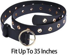 img 3 attached to 👗 Uxcell Grommet Studded Single Leather Women's Belt Accessories: Enhance Your Style with Sleek Elegance