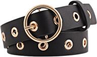 👗 uxcell grommet studded single leather women's belt accessories: enhance your style with sleek elegance logo