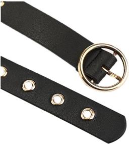 img 2 attached to 👗 Uxcell Grommet Studded Single Leather Women's Belt Accessories: Enhance Your Style with Sleek Elegance