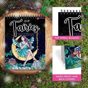 img 2 attached to Relaxing Fairies Coloring Book for Adults: 50 Single-Sided Designs, Thick Smooth Paper, Spiral Binding, Made in USA, Lay Flat Hardcover, Ink Blotter Paper, Fairies Coloring Pages