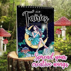 img 3 attached to Relaxing Fairies Coloring Book for Adults: 50 Single-Sided Designs, Thick Smooth Paper, Spiral Binding, Made in USA, Lay Flat Hardcover, Ink Blotter Paper, Fairies Coloring Pages