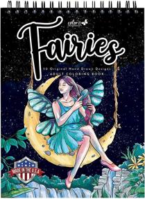 img 4 attached to Relaxing Fairies Coloring Book for Adults: 50 Single-Sided Designs, Thick Smooth Paper, Spiral Binding, Made in USA, Lay Flat Hardcover, Ink Blotter Paper, Fairies Coloring Pages