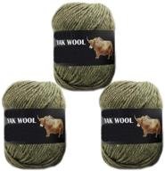 🧶 300g withered green yak wool yarn soft cashmere thread knitting worsted blended crochet yarn - ideal for diy sweater scarf gloves logo