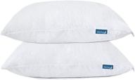 2 pack standard size 20 x 26 inch waterproof zippered pillow protector, cotton terry encasement, white pillow case logo