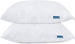 img 4 attached to 2 Pack Standard Size 20 x 26 Inch Waterproof Zippered Pillow Protector, Cotton Terry Encasement, White Pillow Case