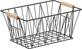 img 3 attached to Versatile and Durable Wire Storage Baskets - Set of 3, Black by Amazon Basics