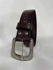 img 2 attached to Western Leather Embossed Dresses Brown Dresses Men's Accessories