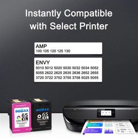 img 3 attached to 🖨️ INSMAX Remanufactured Ink Cartridge 65XL Replacement: N9K04AN for HP Envy 5055, DeskJet 3755, and more (1Black+1Tri-Color)