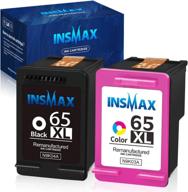 🖨️ insmax remanufactured ink cartridge 65xl replacement: n9k04an for hp envy 5055, deskjet 3755, and more (1black+1tri-color) logo