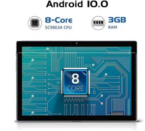 img 1 attached to 📱 10 Inch Android Tablet, WINNOVO, 3GB RAM, 64GB ROM, Octa Core 1.6Ghz Processor, 1920x1200 FHD IPS Display, 6000mAh Battery, 13MP Rear Camera, 5G WiFi, Bluetooth 5.0, GPS, Metal Body - Grey