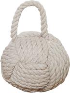cotton door stop in ivory with creative co-op nautical rope knot design logo