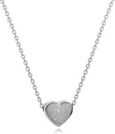 heart initial necklaces: 18k white gold plated letter necklace for girls – small dainty charm, cute christmas gifts for little girls & teenage girls logo