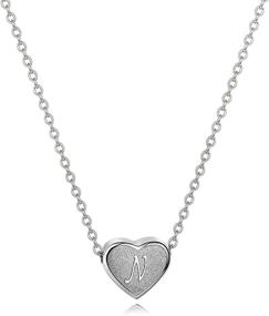 img 4 attached to Heart Initial Necklaces: 18k White Gold Plated Letter Necklace for Girls – Small Dainty Charm, Cute Christmas Gifts for Little Girls & Teenage Girls