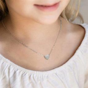 img 1 attached to Heart Initial Necklaces: 18k White Gold Plated Letter Necklace for Girls – Small Dainty Charm, Cute Christmas Gifts for Little Girls & Teenage Girls