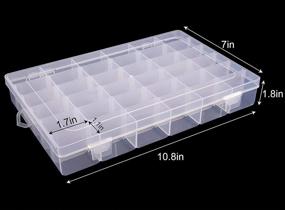 img 3 attached to ✨ Outuxed 36 Grids Craft Organizer Plastic Box - Adjustable Dividers for Beads, Fishing Tackles, Jewelry, Crafts, and Thread