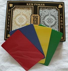 img 2 attached to 🃏 Enhance Your Poker Game with 2 Free Cut Cards and KEM Arrow Black Gold Playing Cards - Jumbo Index, Poker Size