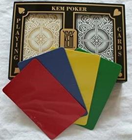 img 1 attached to 🃏 Enhance Your Poker Game with 2 Free Cut Cards and KEM Arrow Black Gold Playing Cards - Jumbo Index, Poker Size