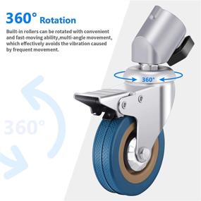 img 2 attached to 🎥 Neewer 3-Pack Swivel Caster Wheels Set - 22mm Diameter, Durable Iron Construction with Rubber Base - Compatible with Photography Light Stand for Studio Photo Video Shooting