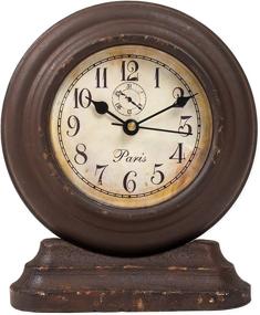 img 2 attached to 🕰️ The Country House Collection Small French Pedestal Aged Brown 6 x 5 Wooden Table Top Analog Clock: Timelessly Charming Décor Piece