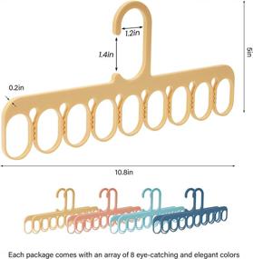 img 3 attached to Efficient Closet Organization: NiHome 8-Pack 9-Hole 👚 Clothes Hangers Organizer Set for Scarf, Socks, Laundry