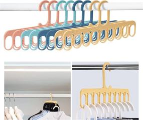 img 4 attached to Efficient Closet Organization: NiHome 8-Pack 9-Hole 👚 Clothes Hangers Organizer Set for Scarf, Socks, Laundry