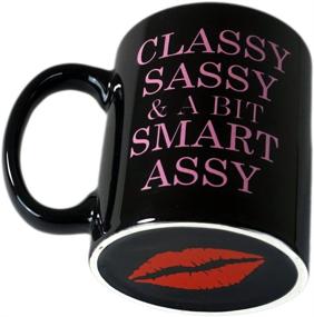 img 3 attached to 👔 Classy, Sassy, and A Bit Smart-Assy Coffee Mug - Funny Guy Mugs (11-Ounce, Black/Pink)