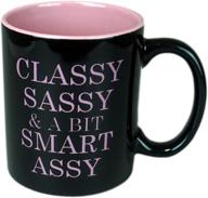 👔 classy, sassy, and a bit smart-assy coffee mug - funny guy mugs (11-ounce, black/pink) logo