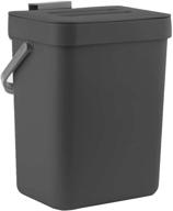 compact mini countertop trash can - lalstar small garbage can with lid for desk/office/dorm, 3l/0.8 gal, black logo