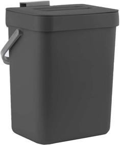 img 4 attached to Compact Mini Countertop Trash Can - LALSTAR Small Garbage Can with Lid for Desk/Office/Dorm, 3L/0.8 Gal, Black